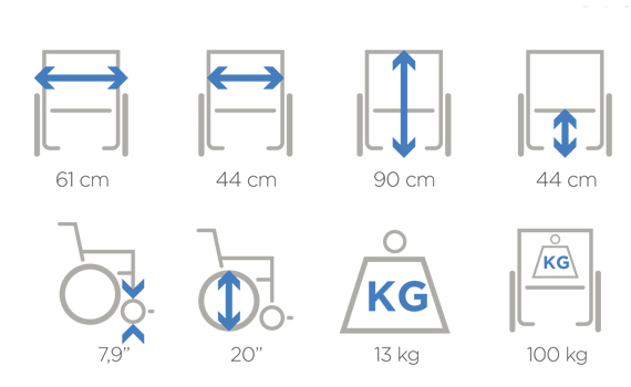 Silla de ruedas estándar apoya brazos abatibles