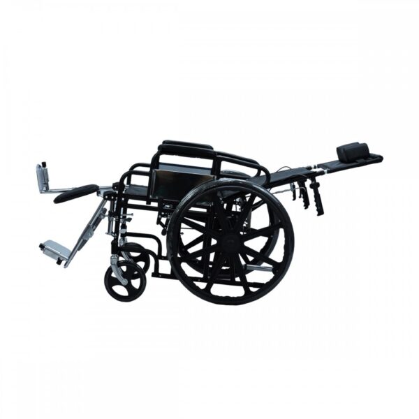 Silla de Ruedas Marco en acero cromado. Espaldar Reclinable