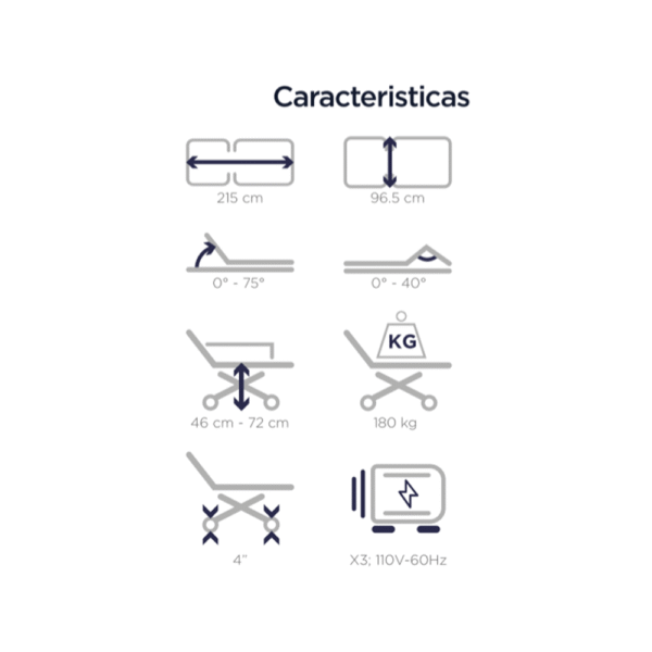 Cama eléctrica médica de 3 funciones. MO-302D-32