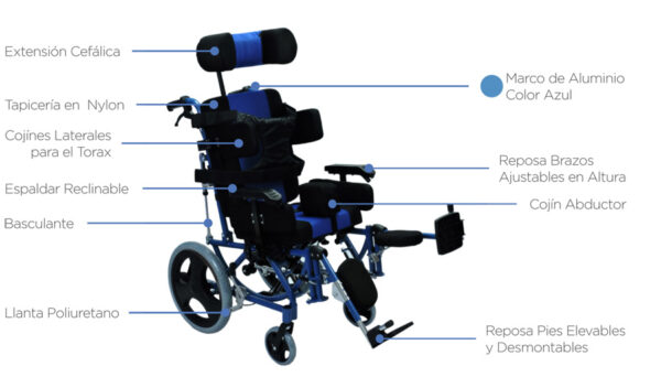Silla de Ruedas Estándar Neurológica para Adulto