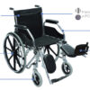 Silla de ruedas semi escritorio reposapiés desmontables y elevables