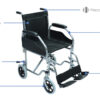 Silla De Ruedas De transporte Reposa brazos y pies desmontables
