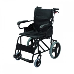 Silla de Ruedas de transporte con apoyabrazos y reposapiés fijos