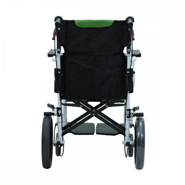 Silla de Ruedas de transporte tapicería verde con negro