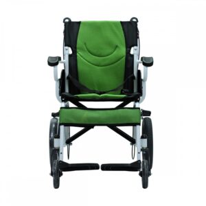 Silla de Ruedas de transporte tapicería verde con negro