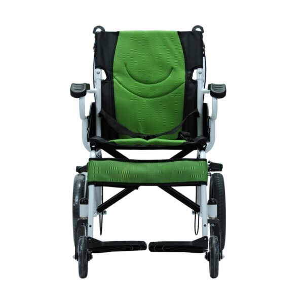 Silla de Ruedas de transporte tapicería verde con negro