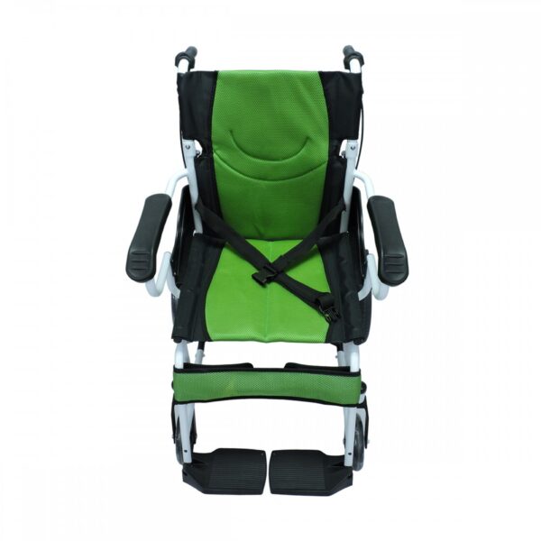 Silla de Ruedas de transporte tapicería verde con negro