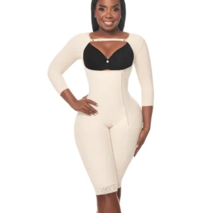 Faja postquirúrgica hasta la rodilla con compresión media reloj de arena