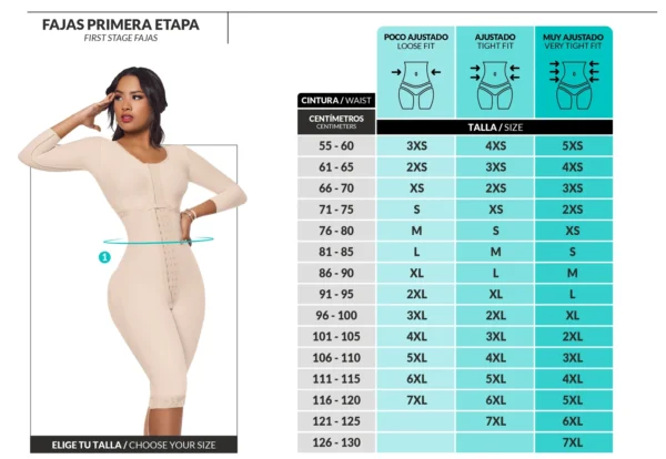 Faja postquirúrgica completa: reloj de arena - Moldeado total y compresión