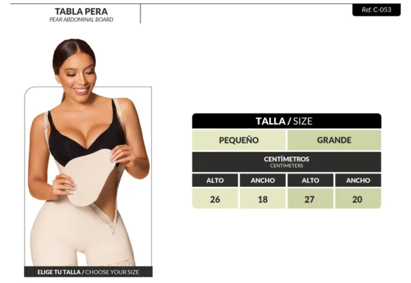 Tabla pera para abdomen